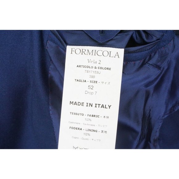 E. Formicola Napoli Cucita a Mano Royal Blue 100% Cashmere Sport Coat Sz 42 - Picture 7 of 8